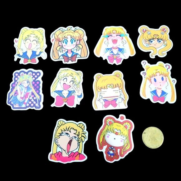 3/$20 10 pcs brand new waterproof Sailor Moon stickers #6 - Picture 1 of 1
